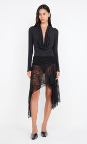 SONNIE COWL BODYSUIT - BLACK