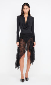 SONNIE COWL BODYSUIT - BLACK