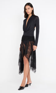SONNIE COWL BODYSUIT - BLACK