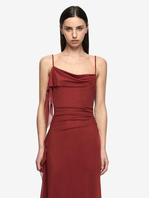 WILLORIN ASYM DRESS - SANGRIA