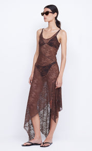 Adonia Chocolate Brown Lace Asym Dress by Bec + Bridge