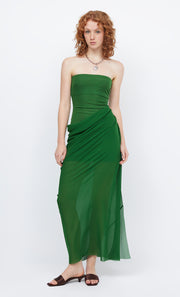AIDA DRAPED MAXI DRESS - PINE GREEN