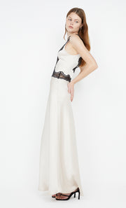 Allegra Lace Trim Dress in Sand with black lace by Bec + Bridge