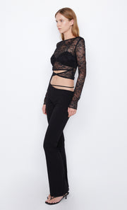 Black lace Amoras Long Sleeve Top by Bec + Bridge