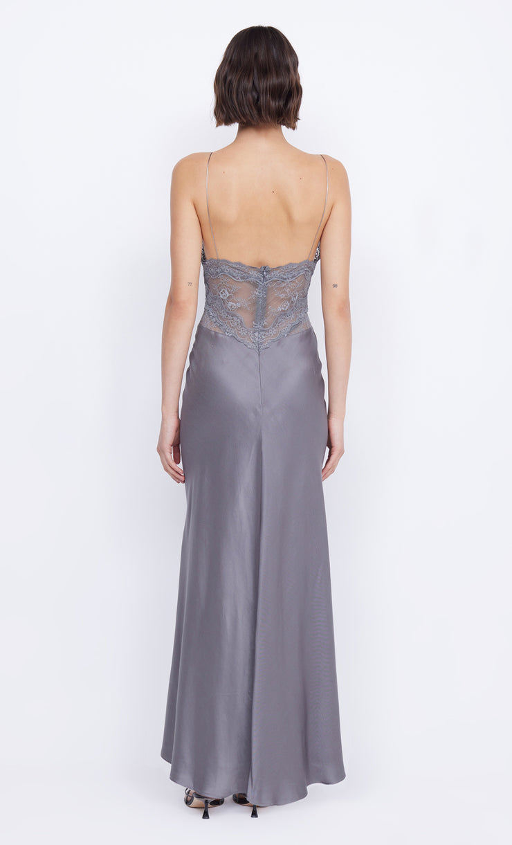 Amoras Maxi Dress in Grey with lace by Bec + Bridge