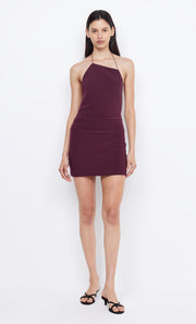 ANDY ASYM MINI DRESS - PLUM