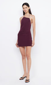 ANDY ASYM MINI DRESS - PLUM