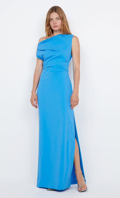 Angelina Asym Maxi Dress in Mid Blue by Bec + Bridge