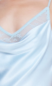 ARABELLA BACKLESS DRESS - DOLPHIN BLUE