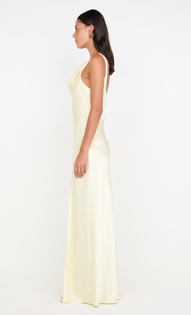 AUSTEN COWL NECK MAXI DRESS - ICE YELLOW