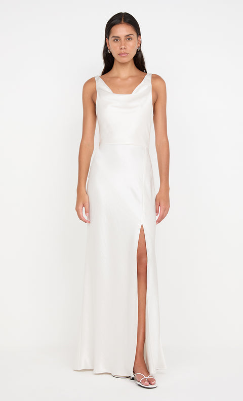 AUSTEN COWL NECK MAXI DRESS - IVORY