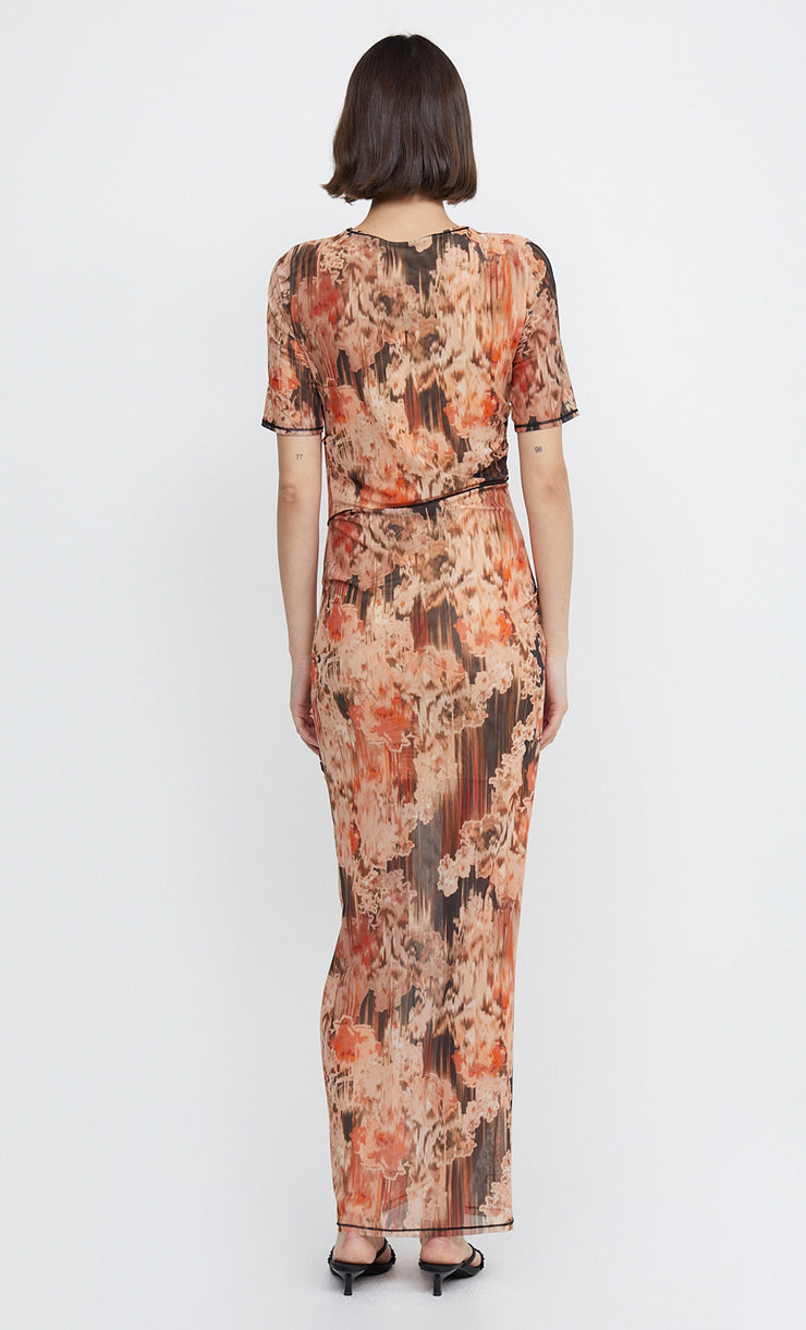 AVERIL TEE MAXI DRESS - GLITCH FLORAL