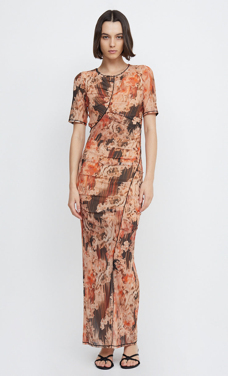 AVERIL TEE MAXI DRESS - GLITCH FLORAL