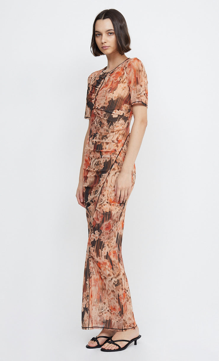 AVERIL TEE MAXI DRESS - GLITCH FLORAL