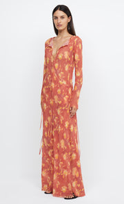 AZALEA WRAP LONG SLEEVE MAXI DRESS - LUMEN FLORAL