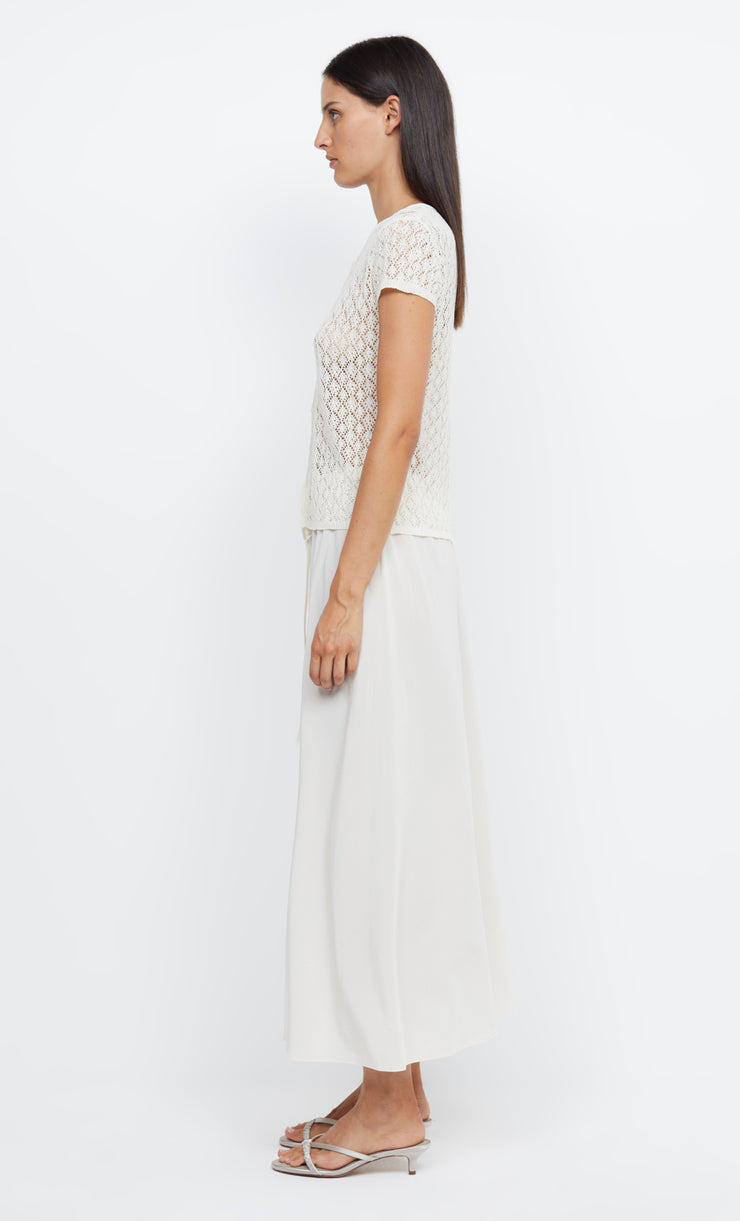 BEATRICE KNIT SHORT SLEEVE CARDI - IVORY