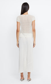 BEATRICE KNIT SHORT SLEEVE CARDI - IVORY