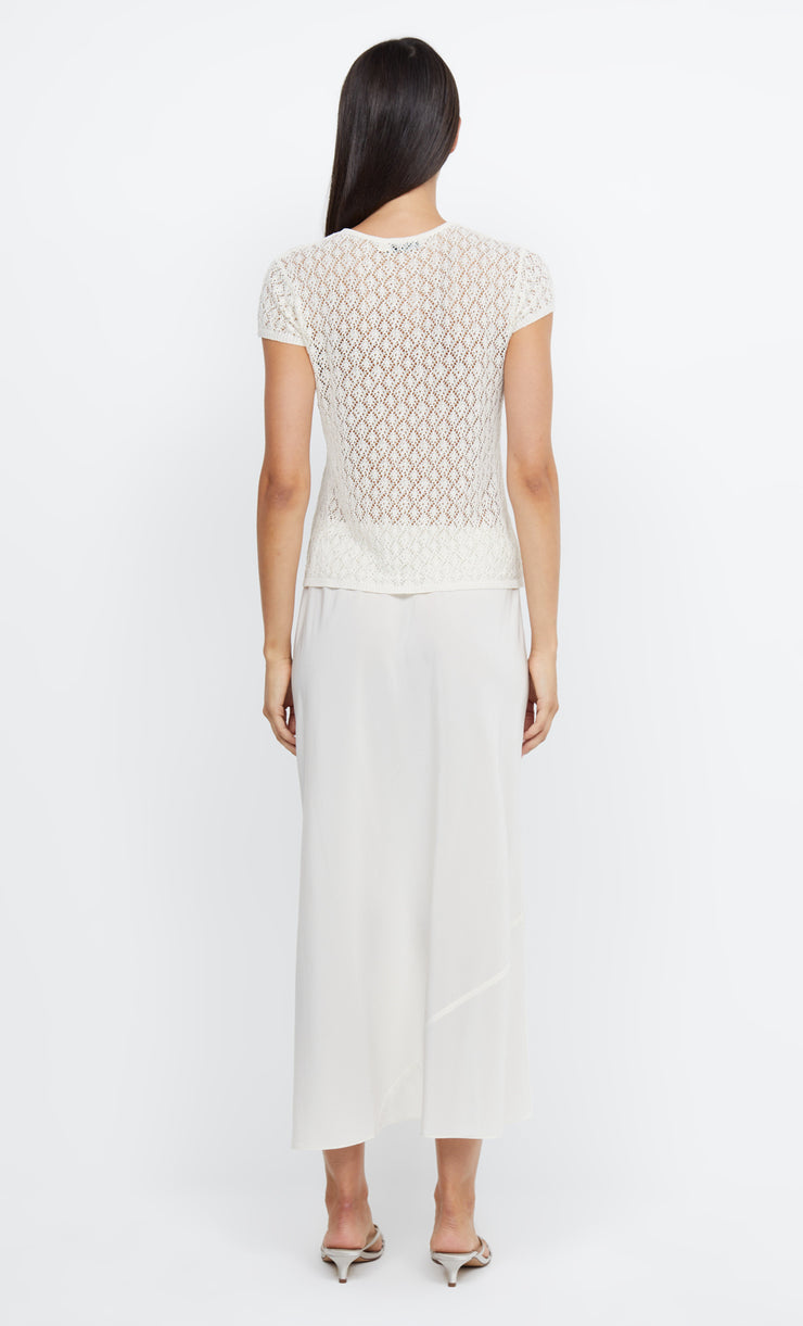 BEATRICE KNIT SHORT SLEEVE CARDI - IVORY