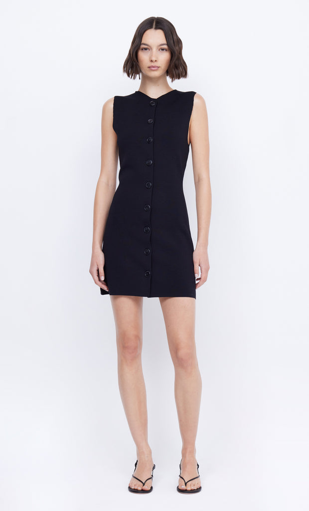 ILORA KNIT MINI DRESS - BLACK