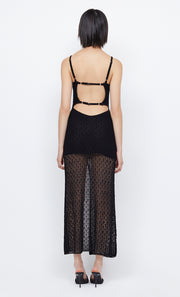 BREEZE BACKLESS KNIT MAXI - BLACK