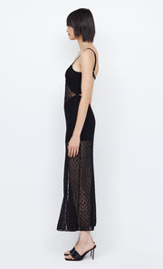 BREEZE BACKLESS KNIT MAXI - BLACK