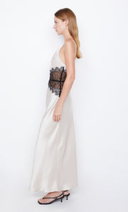 Camille Maxi Formal Dress with Lace Detail in Sand by Bec + Bridge