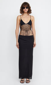 CARTIA BEADED BRALETTE TOP - BLACK