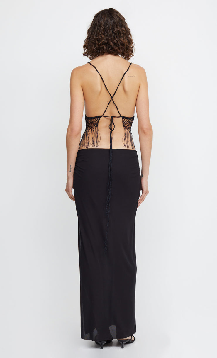 CARTIA BEADED BRALETTE TOP - BLACK
