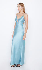 Cedar City Backless Maxi Formal Bridesmaid Dress in Sea Spray Blue by Bec + Bridge