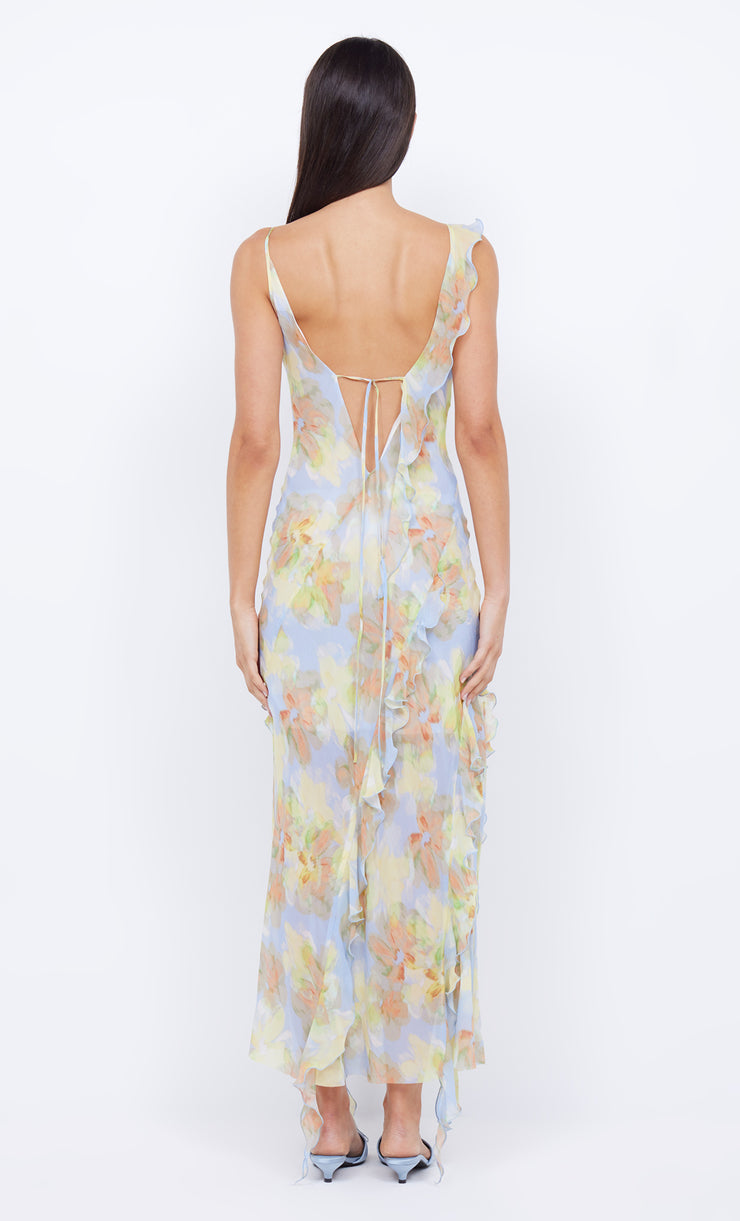 COURTNEY FRILL MAXI DRESS - BLUE BLOSSOM – BEC + BRIDGE US
