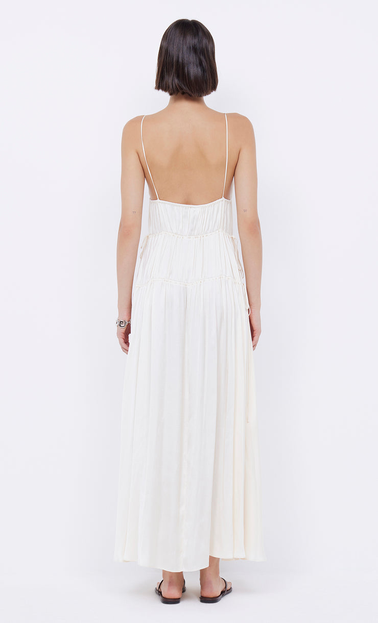 DELPHI GATHERED DRESS - IVORY