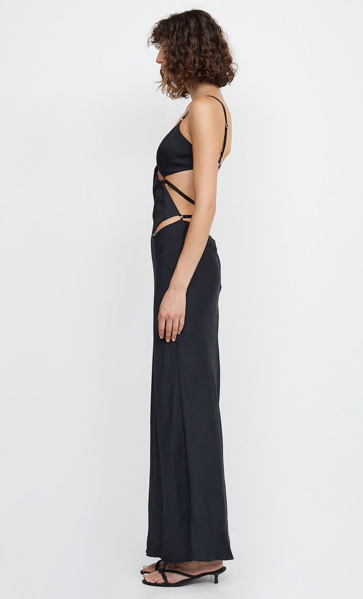 DIAMOND DAYS STRAP MAXI DRESS - BLACK