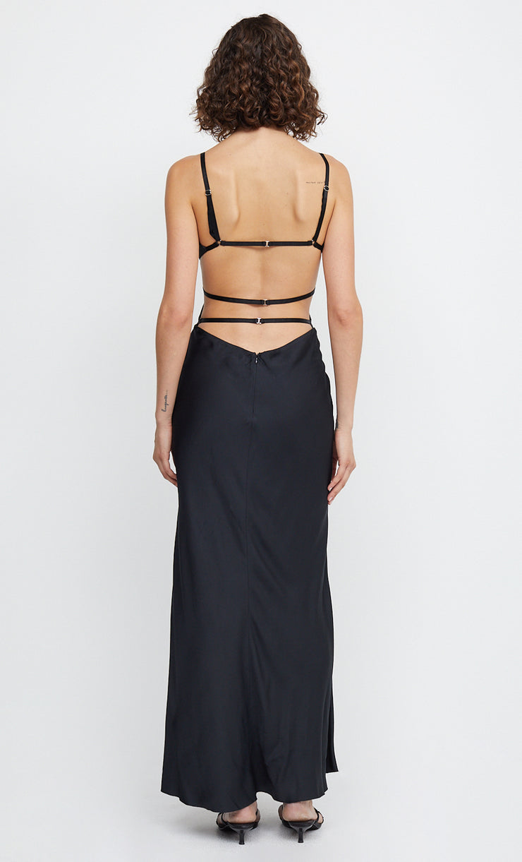 DIAMOND DAYS STRAP MAXI DRESS - BLACK