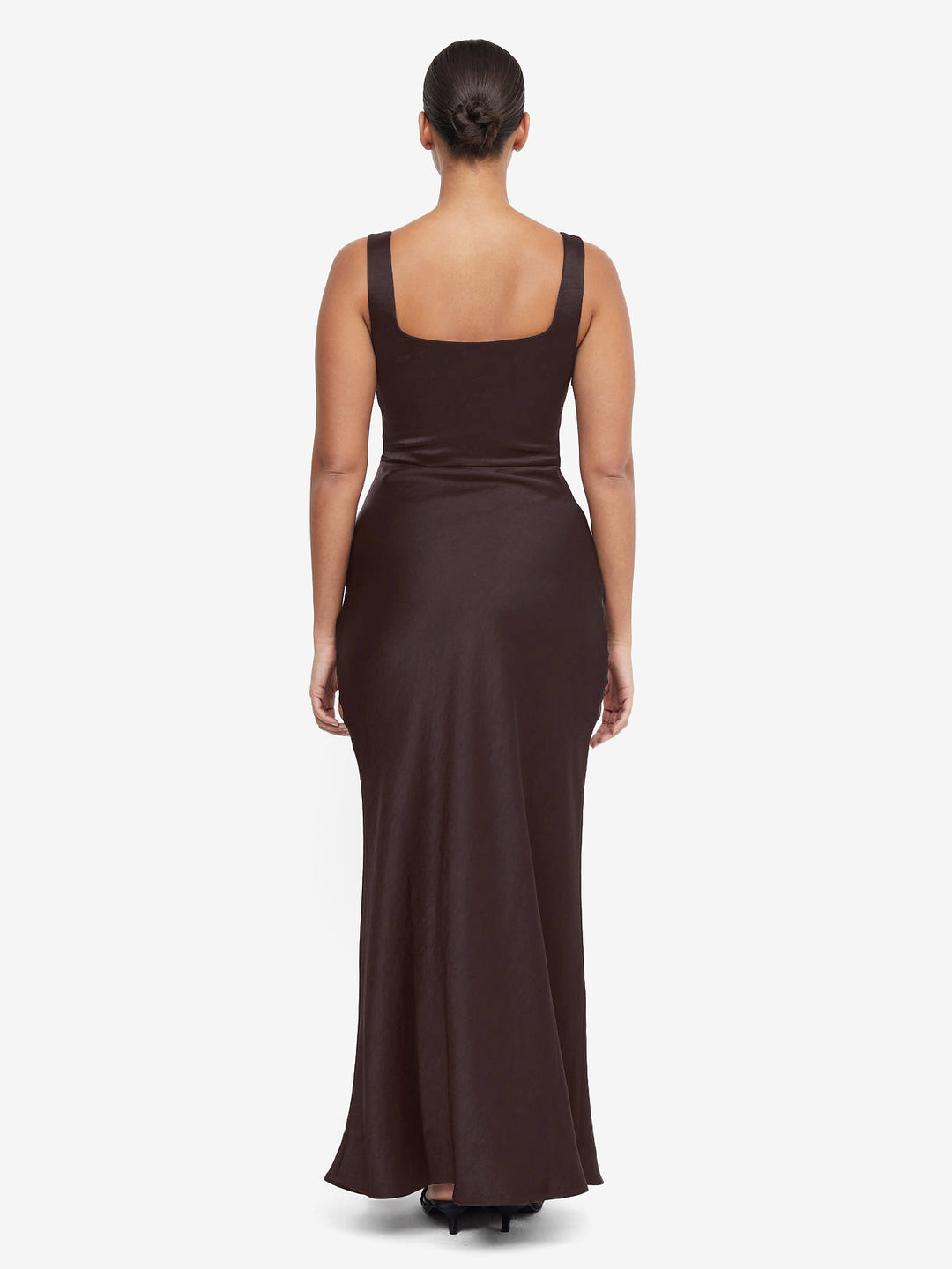 DREAMER SQUARE NECK DRESS - DARK CHOCOLATE
