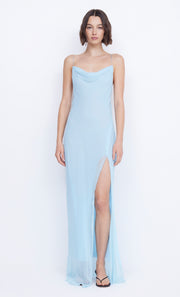 Elzeette Dolphin Split Maxi Formal Prom Bridesmaid Dress in Dolphin Blue by Bec + Bridge