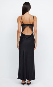 Emery Lace Maxi Dress with Cut Out Back in Black by Bec + Bridge