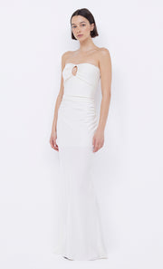 Emilia Strapless Dress with cut out in Ivory by Bec + Bridge