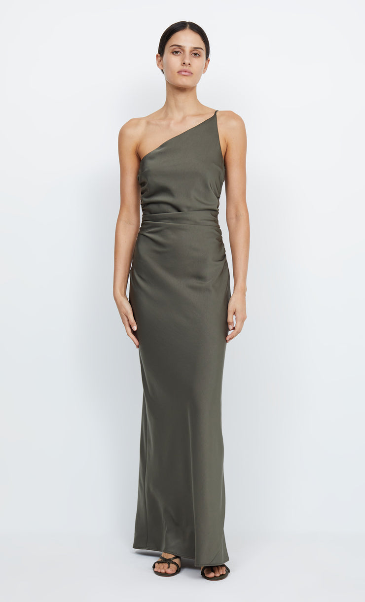 ETERNITY ASYM MAXI DRESS - DARK WILLOW