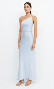 Eternity Asym One Shoulder Bridesmaid Maxi Dress in Dusty Blue by Bec + Bridge
