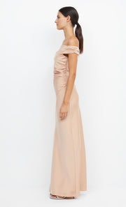 Eternity Off Shoulder Bridesmaid Dress in Rose Gold by Bec + Bridge