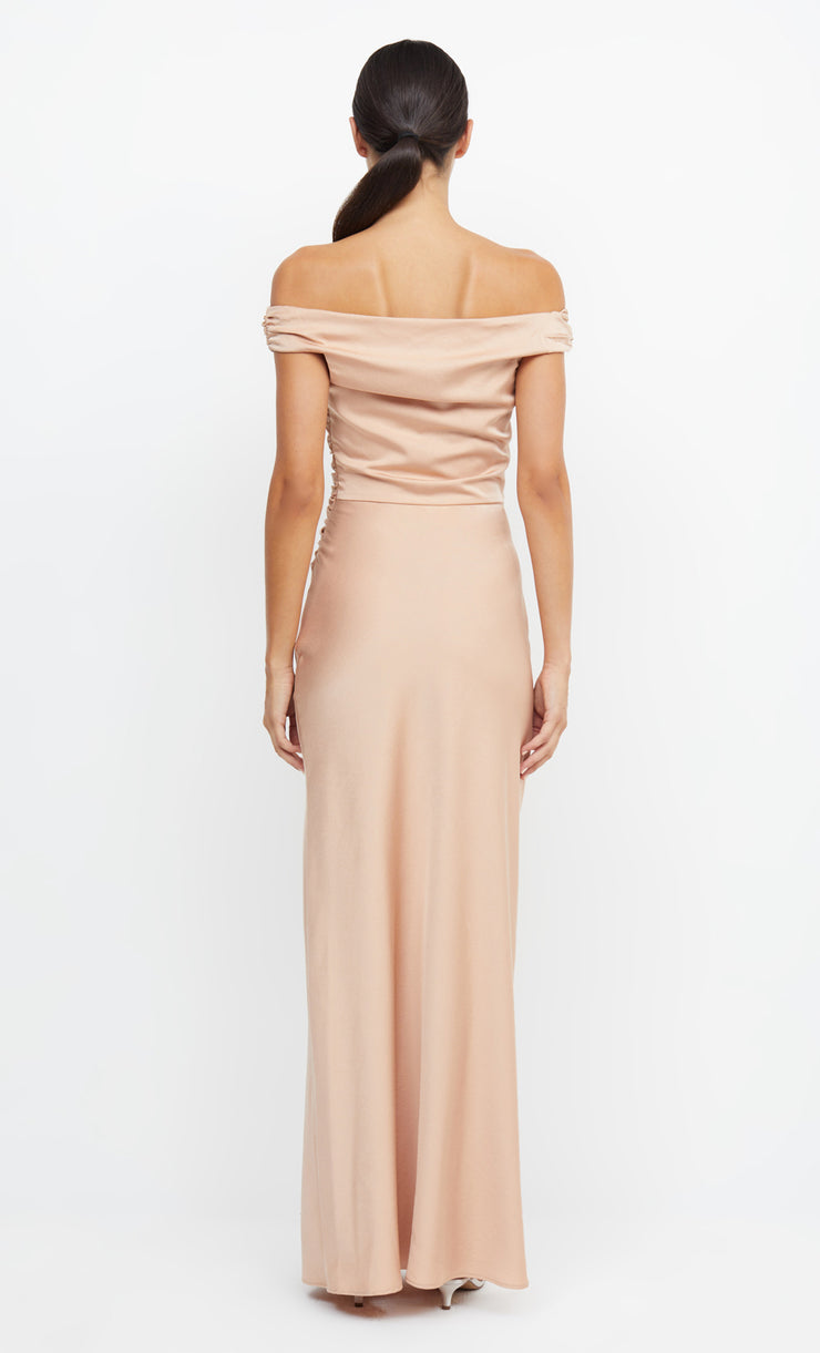 Eternity Off Shoulder Bridesmaid Dress in Rose Gold by Bec + Bridge