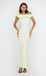 Eternity Off Shoulder Maxi Dress in Ice Yellow by Bec + Bridge