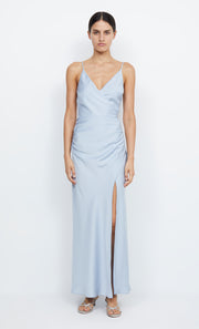 Eternity V Neck Bridesmaid Prom Dress in Dusty Blue by Bec + Bridge