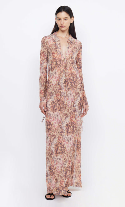 FLORIA LONG SLEEVE MAXI DRESS - VERSAILLES FLORAL