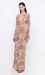 FLORIA LONG SLEEVE MAXI DRESS - VERSAILLES FLORAL