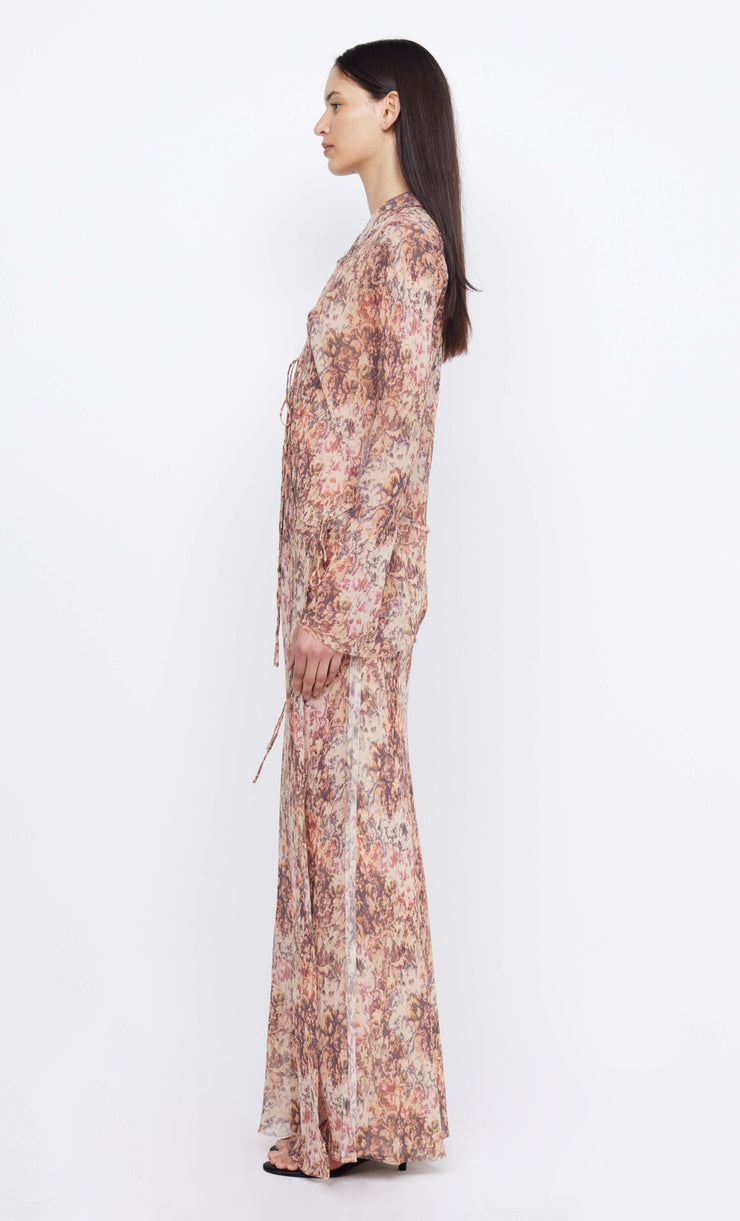 FLORIA LONG SLEEVE MAXI DRESS - VERSAILLES FLORAL