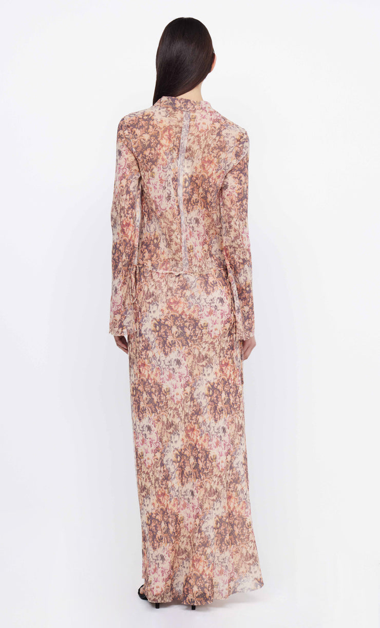 FLORIA LONG SLEEVE MAXI DRESS - VERSAILLES FLORAL