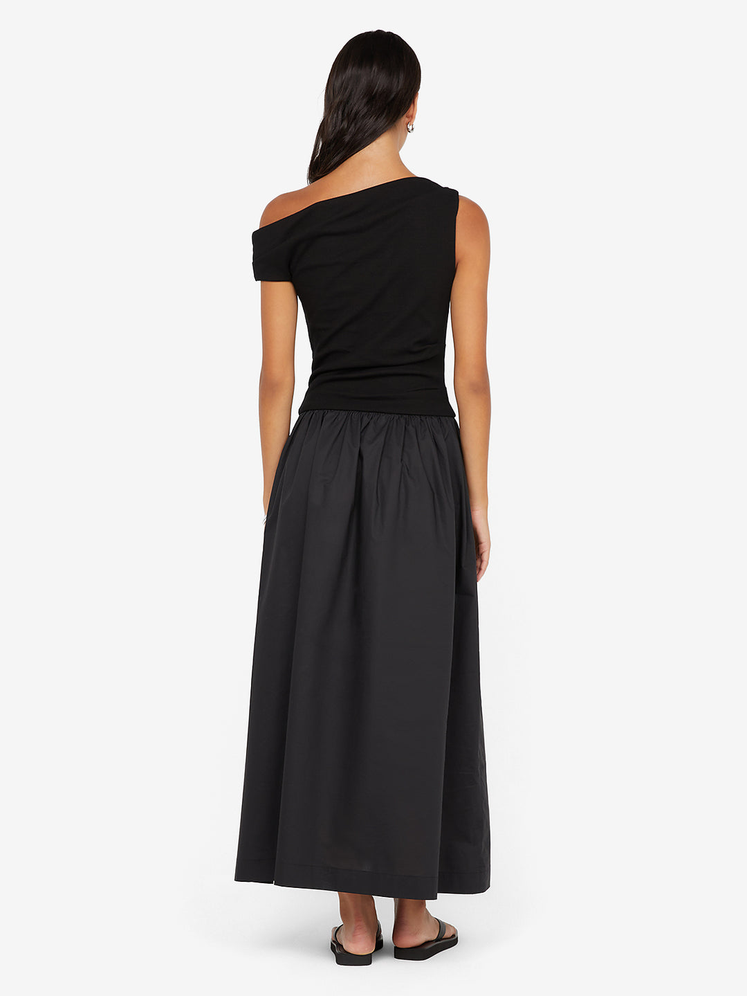 FREYA ASYM MAXI DRESS - BLACK