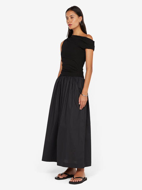 FREYA ASYM MAXI DRESS - BLACK