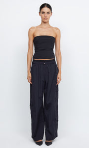 GAB STRAPLESS TOP - BLACK